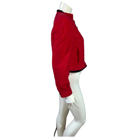 HARVE BENARD red cropped wool jacket size 6 - Picture 4 of 9